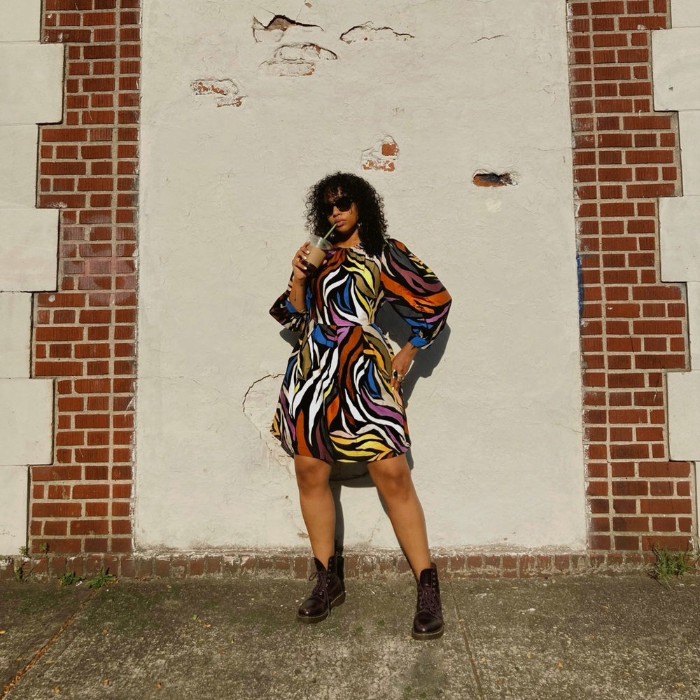 Who What Wear Collection Colorful Zebra Print Dress!